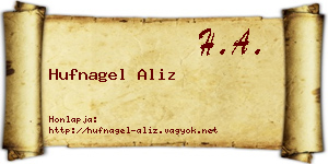 Hufnagel Aliz névjegykártya