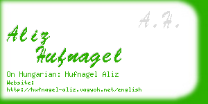 aliz hufnagel business card